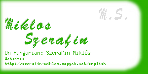miklos szerafin business card