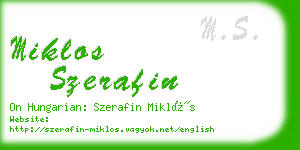 miklos szerafin business card